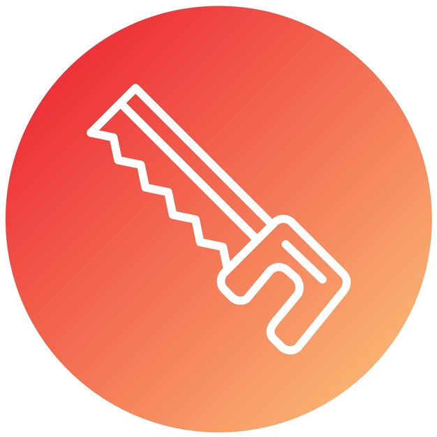 Diseño vectorial del estilo del icono de la sierra