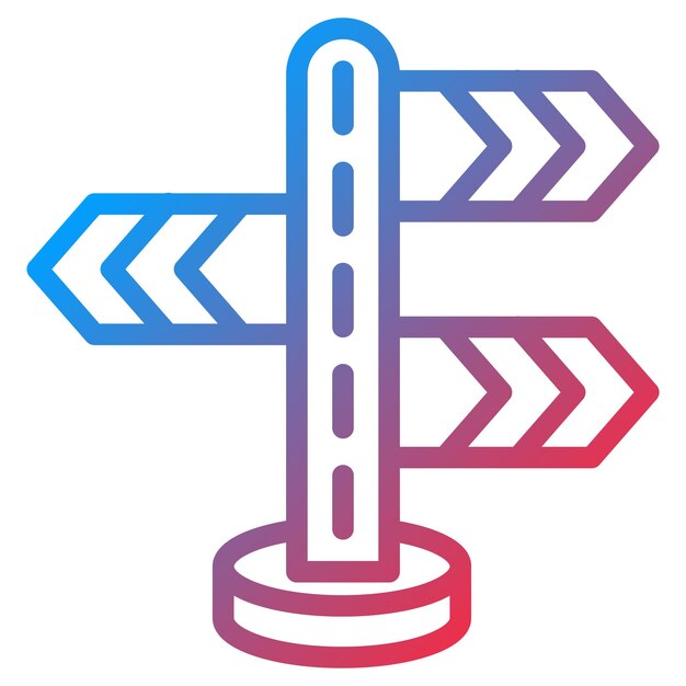 Diseño vectorial Estilo del icono del signo de dirección