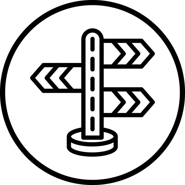 Diseño vectorial Estilo del icono del signo de dirección