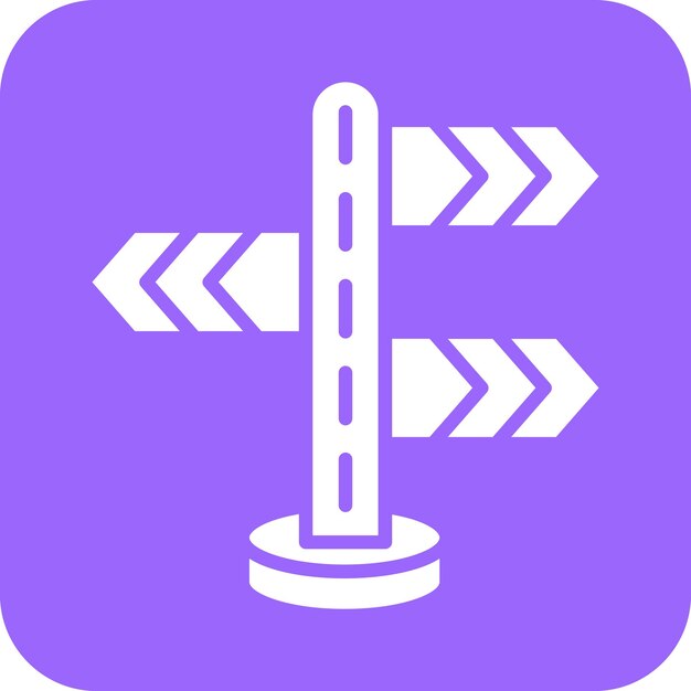 Diseño vectorial Estilo del icono del signo de dirección