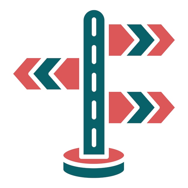 Diseño vectorial Estilo del icono del signo de dirección