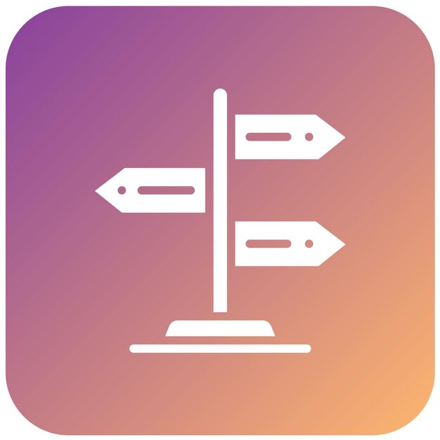 Diseño vectorial Estilo del icono del signo de dirección
