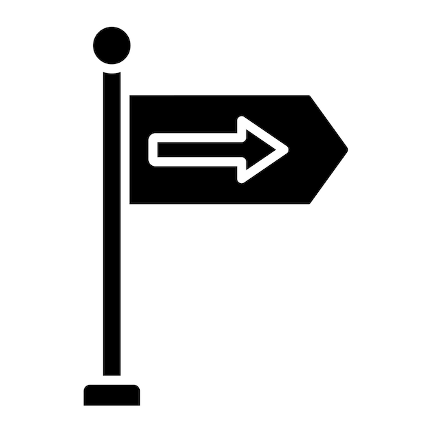 Diseño vectorial Estilo del icono del signo de dirección