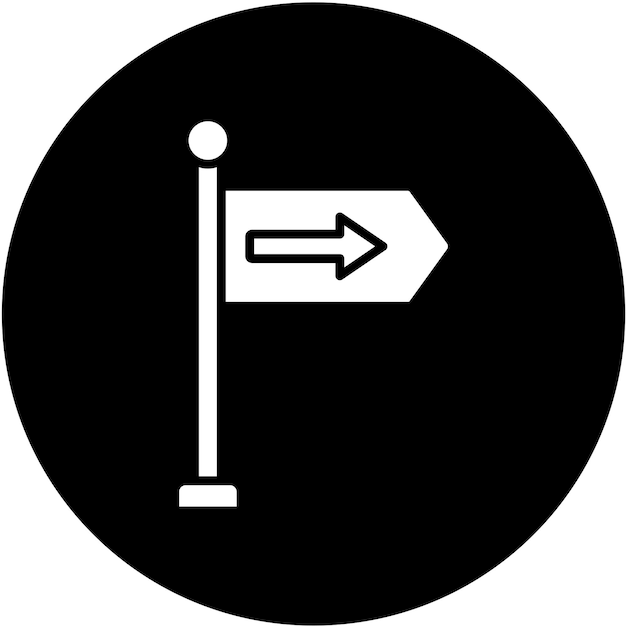 Diseño vectorial Estilo del icono del signo de dirección