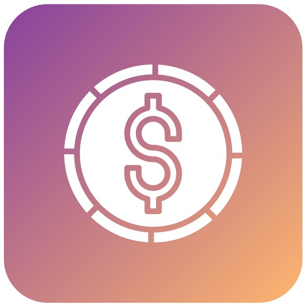 Diseño vectorial Estilo del icono del signo del dólar