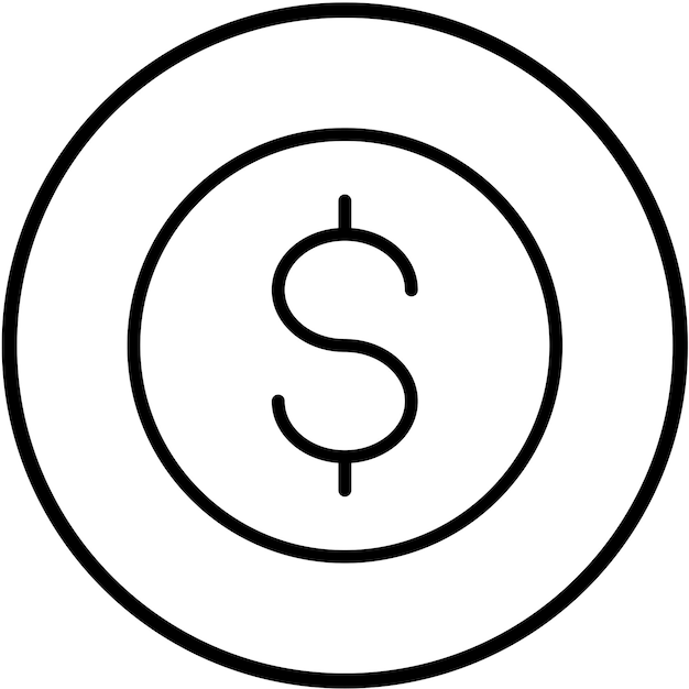 Diseño vectorial Estilo del icono del signo del dólar