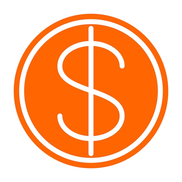 Diseño vectorial Estilo del icono del signo del dólar