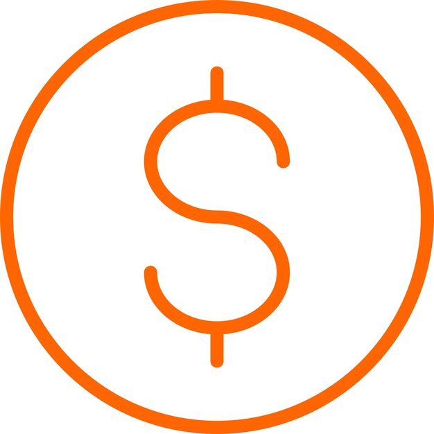 Diseño vectorial Estilo del icono del signo del dólar