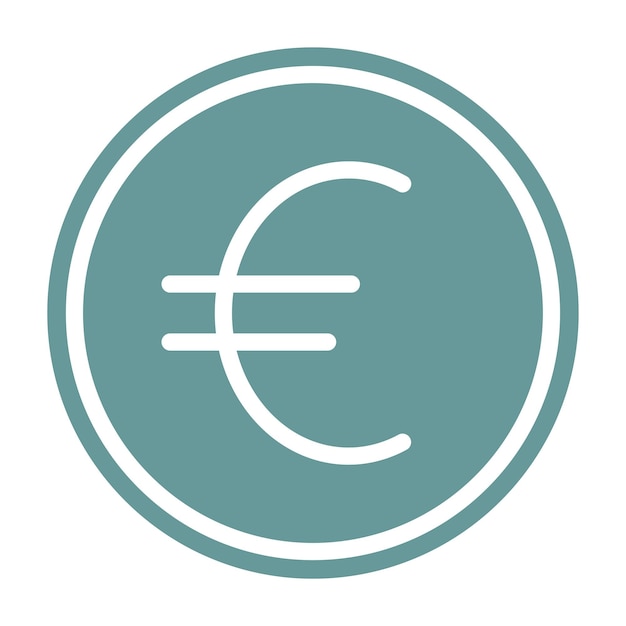 Diseño vectorial del estilo del icono del signo euro