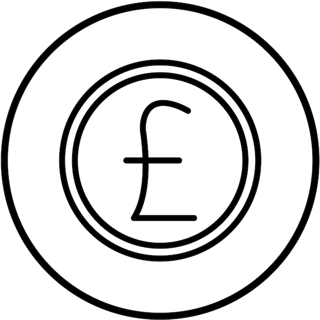 Diseño vectorial Estilo del icono del signo de libra