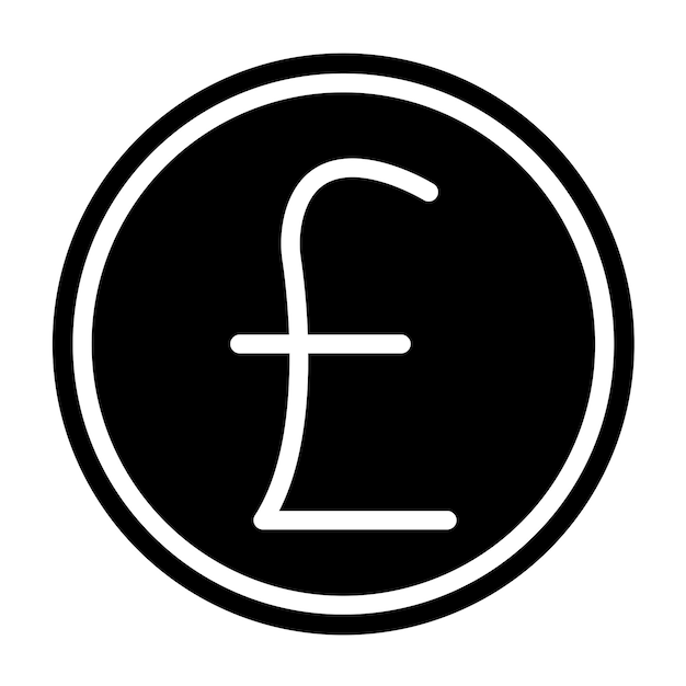 Diseño vectorial Estilo del icono del signo de libra