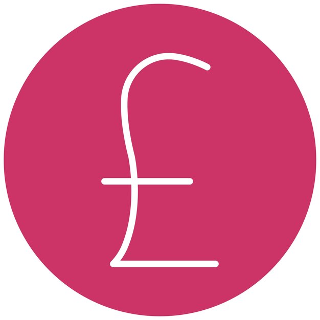 Diseño vectorial Estilo del icono del signo de libra