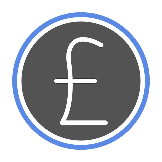 Diseño vectorial Estilo del icono del signo de libra