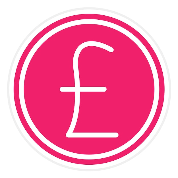 Diseño vectorial Estilo del icono del signo de libra