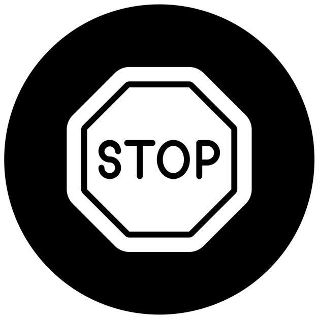 Diseño vectorial Estilo del icono del signo de parada