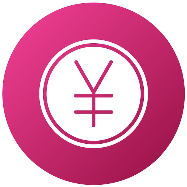 Diseño vectorial Estilo del icono del signo Yen