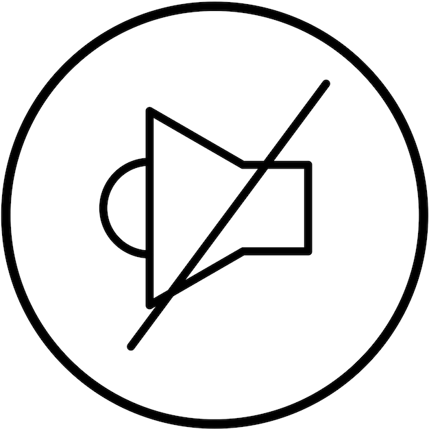 Diseño vectorial Estilo del icono de silencio