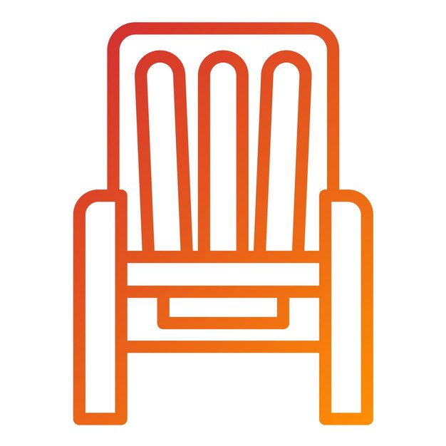 Vector diseño vectorial estilo del icono de la silla adirondack