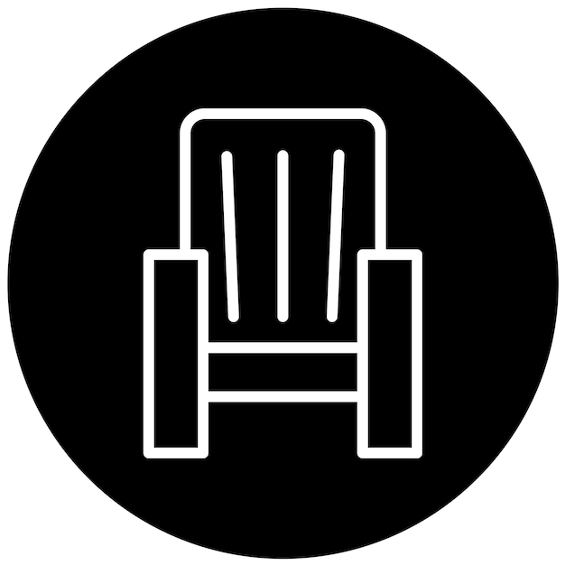 Diseño vectorial Estilo del icono de la silla Adirondack