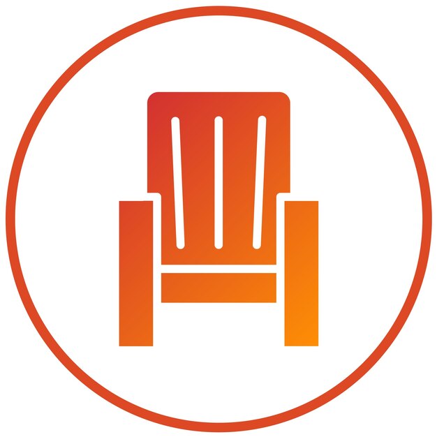 Diseño vectorial Estilo del icono de la silla Adirondack