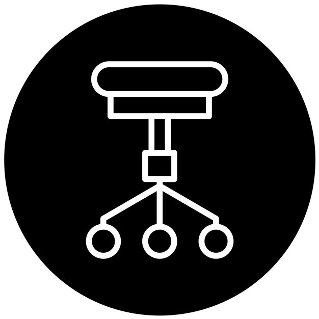 Diseño vectorial Estilo del icono de la silla Caster
