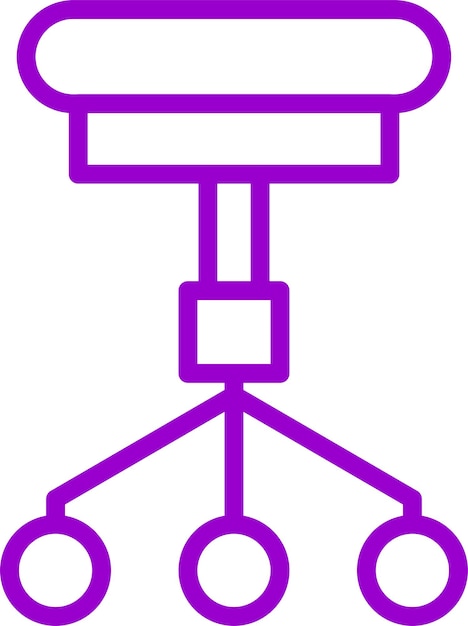 Diseño vectorial Estilo del icono de la silla Caster