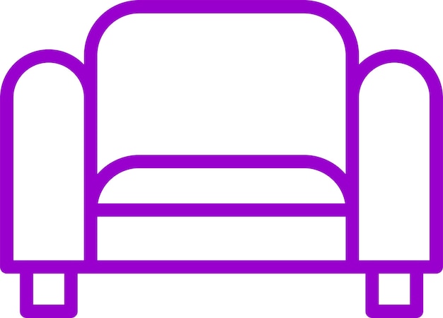 Diseño vectorial Estilo del icono de la silla Chesterfield