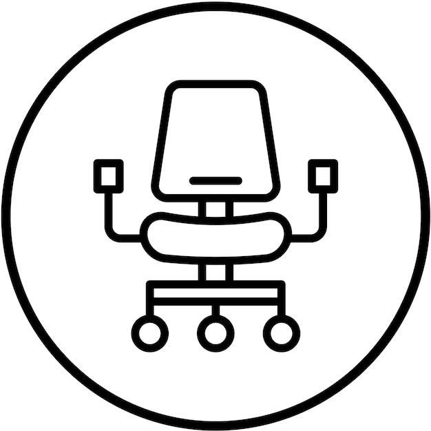 Diseño vectorial Estilo del icono de la silla ergonómica