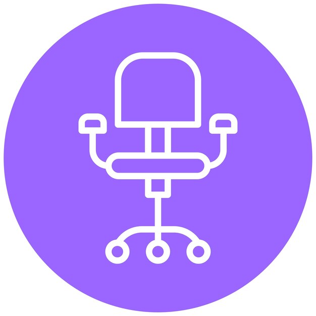 Diseño vectorial Estilo del icono de la silla ergonómica