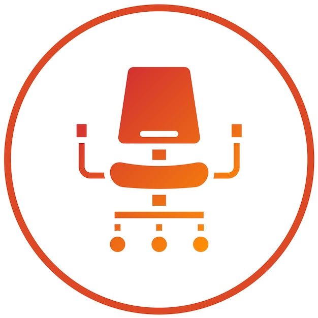 Diseño vectorial Estilo del icono de la silla ergonómica