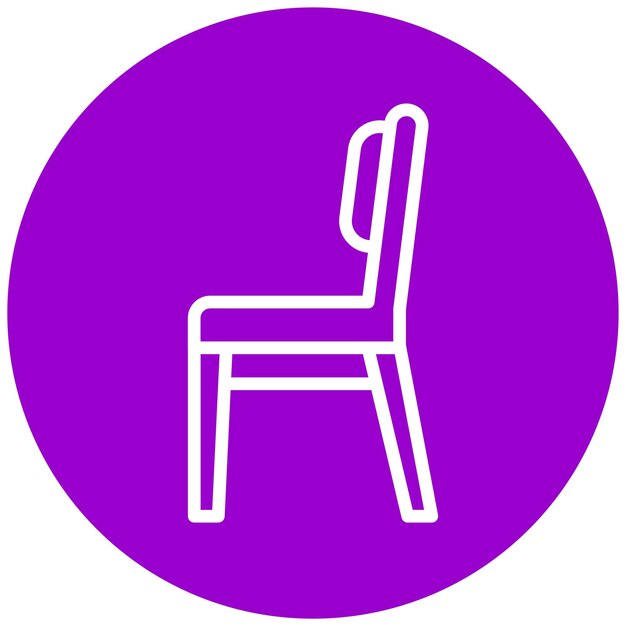 Diseño vectorial Estilo del icono de la silla lateral