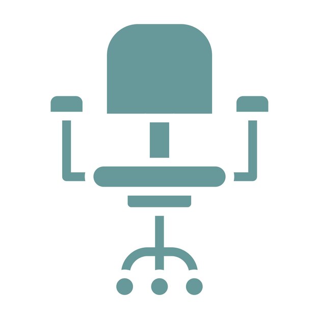Diseño vectorial Estilo del icono de la silla de oficina en el hogar