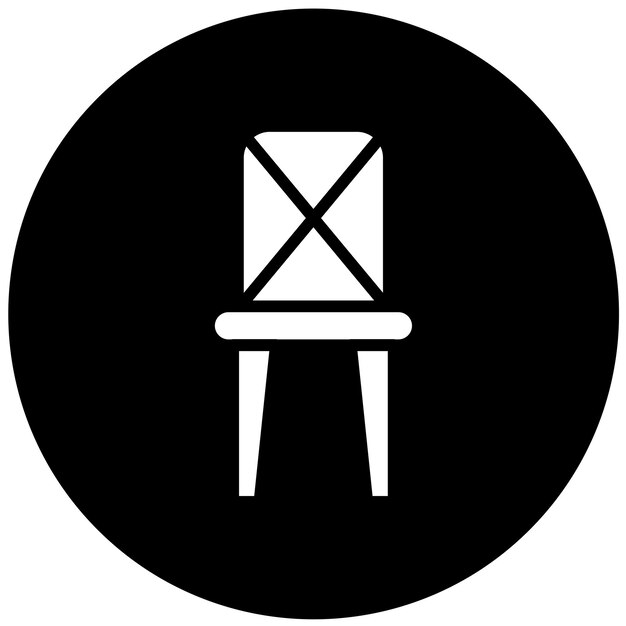 Diseño vectorial Estilo del icono de la silla de respaldo cruzado