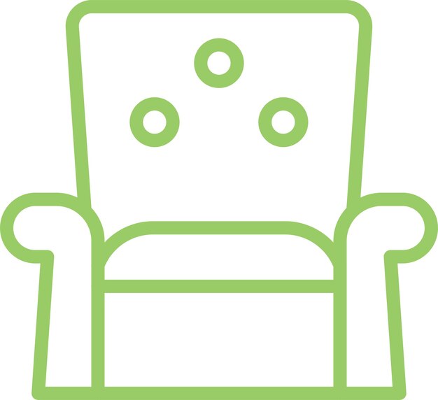 Diseño vectorial Estilo del icono de la silla Wingback