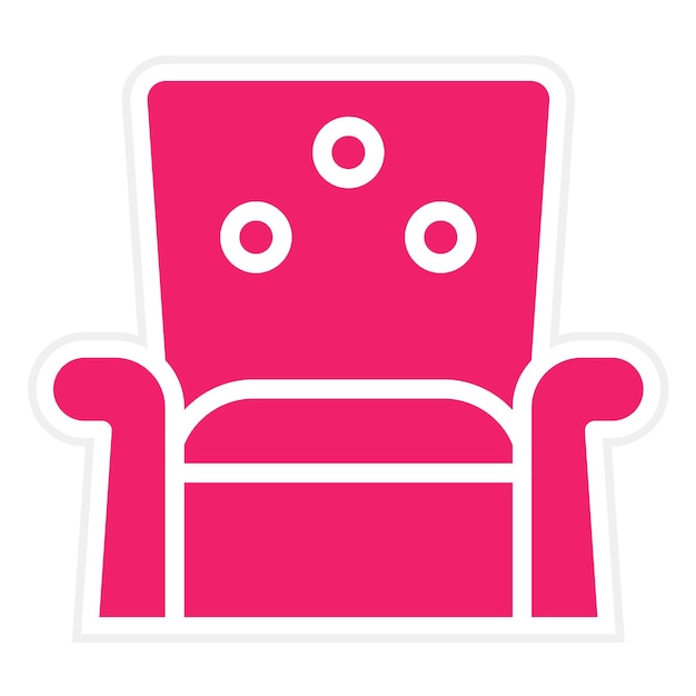 Diseño vectorial Estilo del icono de la silla Wingback