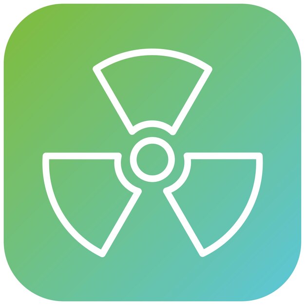 Diseño vectorial Estilo del icono del símbolo de radiación