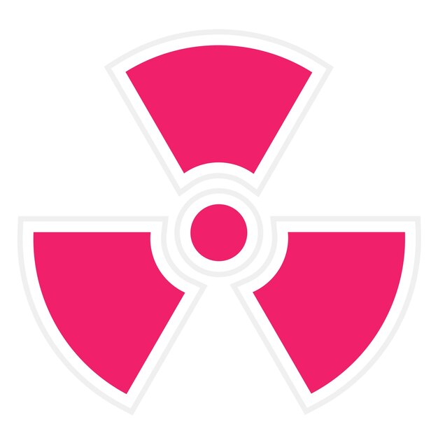 Diseño vectorial Estilo del icono del símbolo de radiación