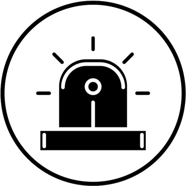 Diseño vectorial Estilo del icono de la sirena de la ambulancia