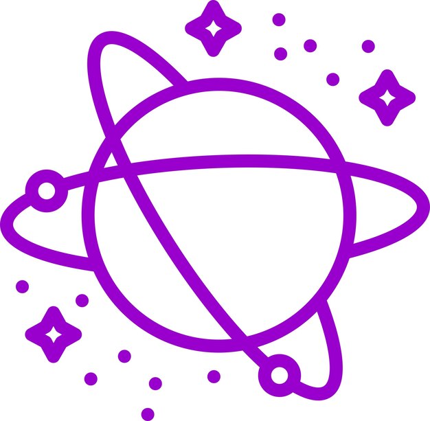 Diseño vectorial Estilo del icono del sistema solar