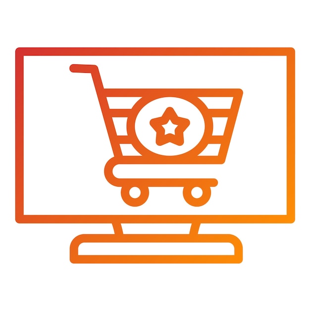 Diseño vectorial del estilo de icono del sitio web de comercio electrónico