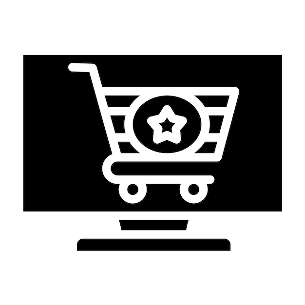 Diseño vectorial del estilo de icono del sitio web de comercio electrónico