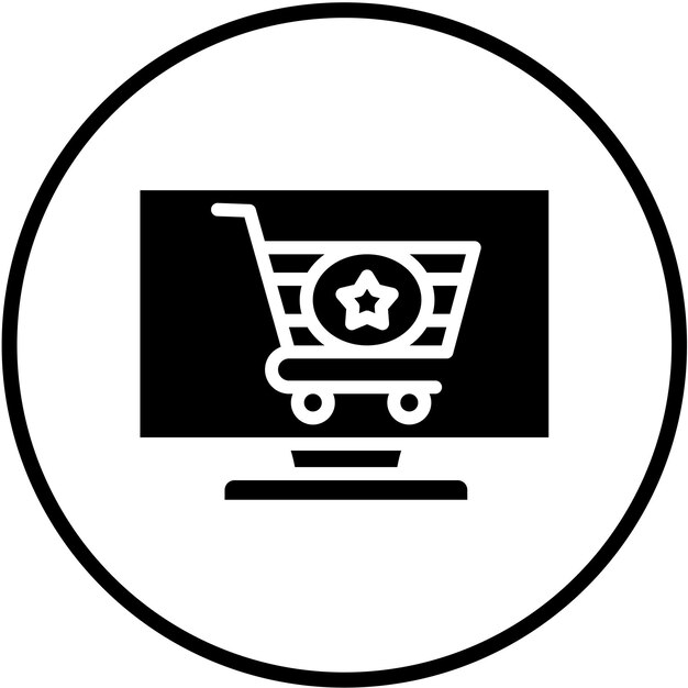 Diseño vectorial del estilo de icono del sitio web de comercio electrónico