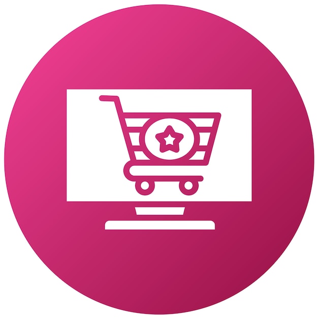 Diseño vectorial del estilo de icono del sitio web de comercio electrónico
