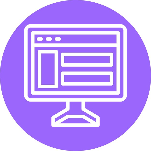 Diseño vectorial Estilo de icono de sitio web de computadora