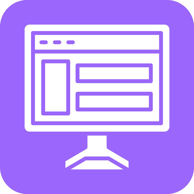 Diseño vectorial Estilo de icono de sitio web de computadora