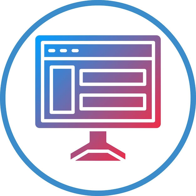 Diseño vectorial Estilo de icono de sitio web de computadora