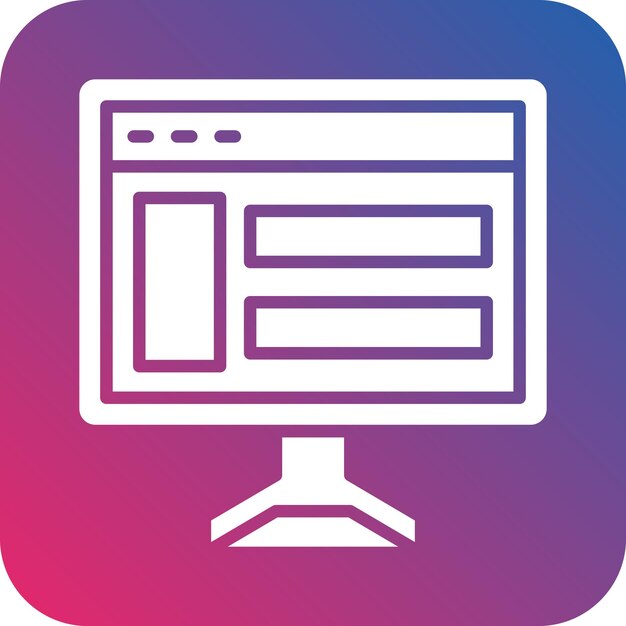 Diseño vectorial estilo de icono de sitio web de computadora