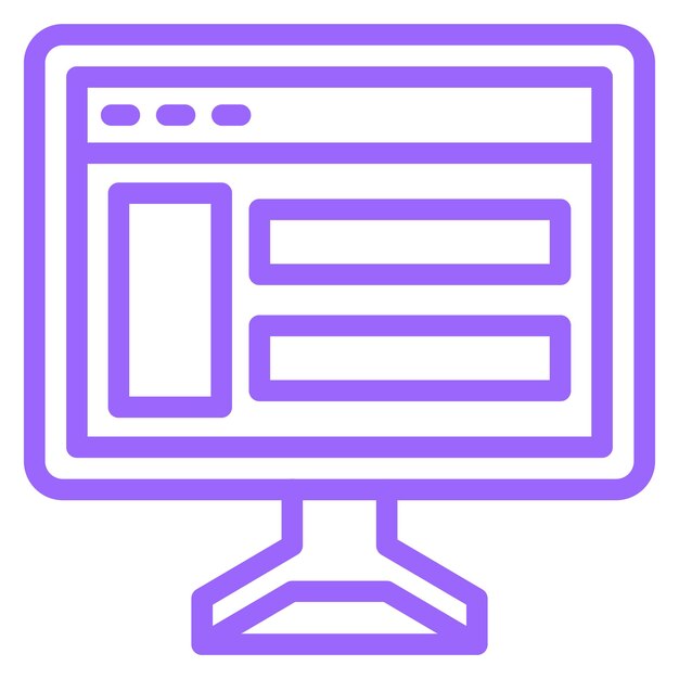 Diseño vectorial Estilo de icono de sitio web de computadora