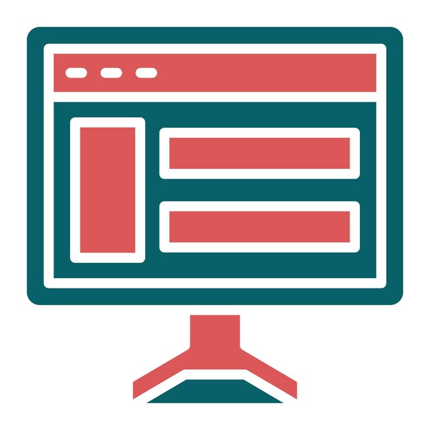 Diseño vectorial Estilo de icono de sitio web de computadora
