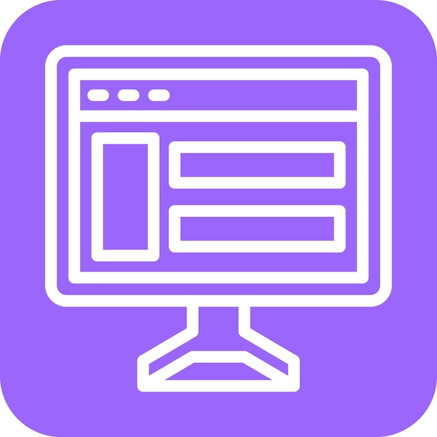 Diseño vectorial Estilo de icono de sitio web de computadora